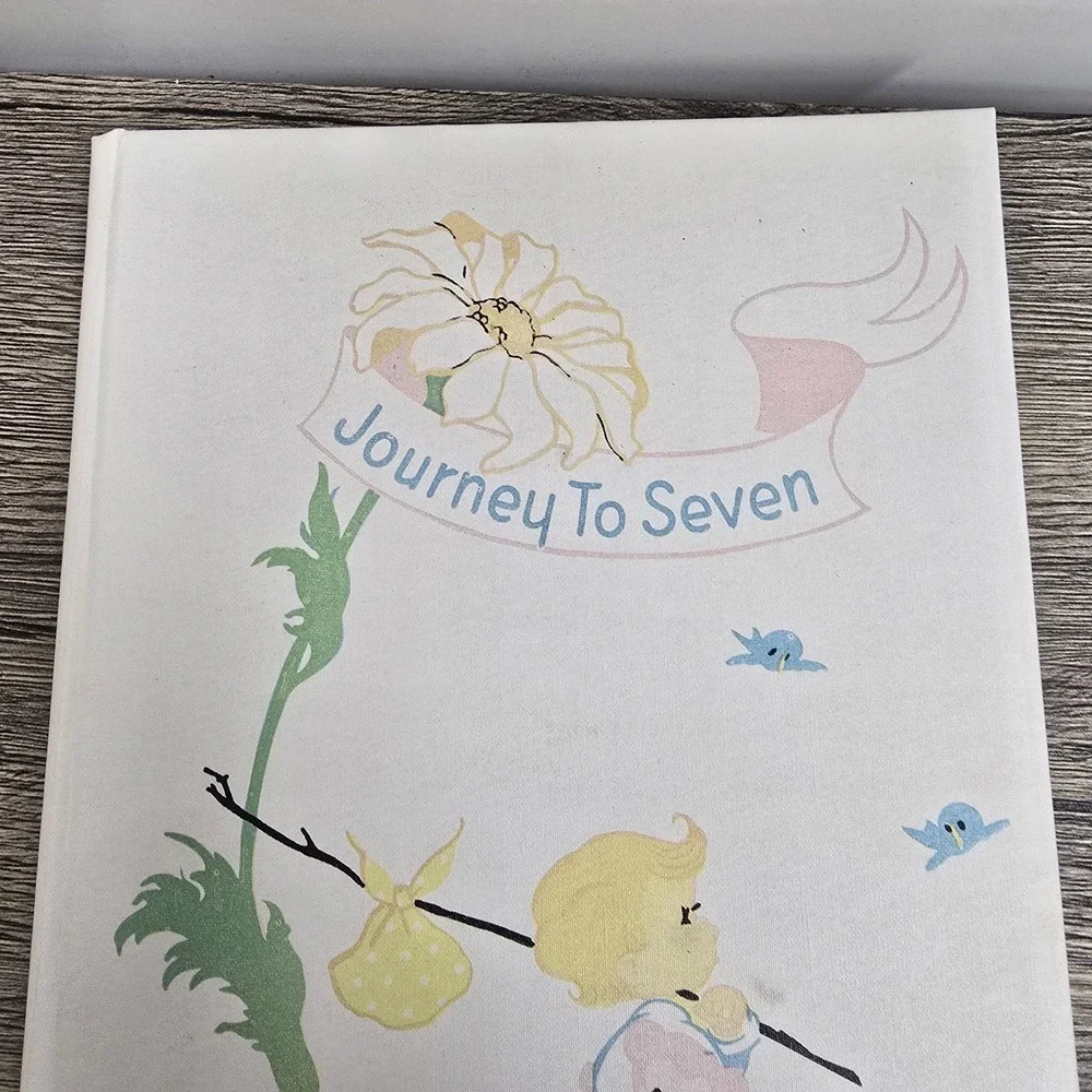 Vintage Baby Memory Book Journey to Seven 1947 Boy Girl Record‎ Unisex Pastel